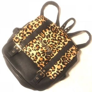 BDG leopard print backpack Like New!!